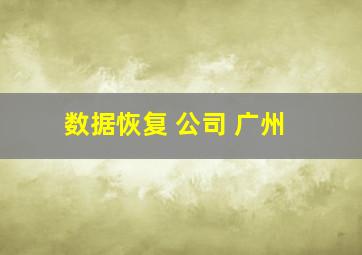 数据恢复 公司 广州